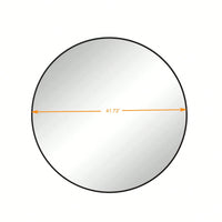 42" Wall Mounted Black Circular Mirror Metal Framed Mirror