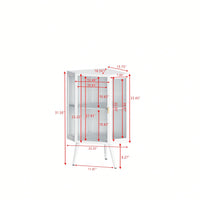 22.25" Floor Coner Cabinet With Tempered Glass Door & Storage Shelves For Bathroom, Living Room, Bedroom