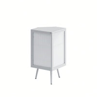 22.25" Floor Coner Cabinet With Tempered Glass Door & Storage Shelves For Bathroom, Living Room, Bedroom