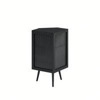 22.25" Floor Coner Cabinet With Tempered Glass Door & Storage Shelves For Bathroom, Living Room, Bedroom