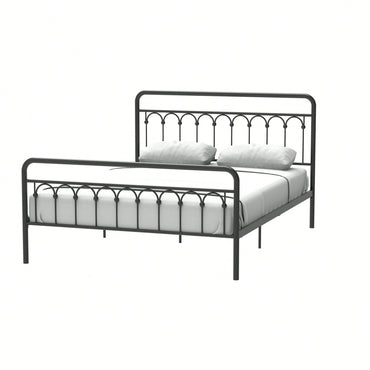 Elegant Queen Metal Bed Frame with Modern Design and Sturdy Support