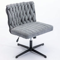 Armless Office Desk Chair No Wheels, Stylish Design, Wide And Soft Seat, Ergonomic And Comfortable