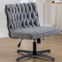 Armless Office Desk Chair No Wheels, Stylish Design, Wide And Soft Seat, Ergonomic And Comfortable