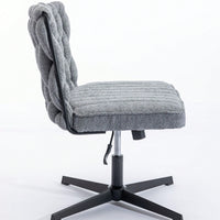 Armless Office Desk Chair No Wheels, Stylish Design, Wide And Soft Seat, Ergonomic And Comfortable