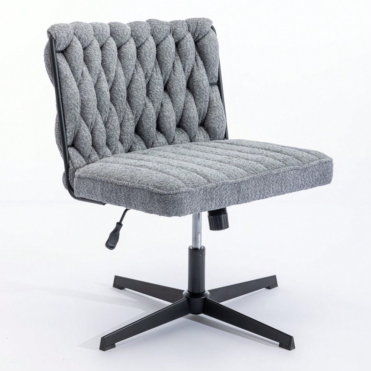 Armless Office Desk Chair No Wheels, Stylish Design, Wide And Soft Seat, Ergonomic And Comfortable