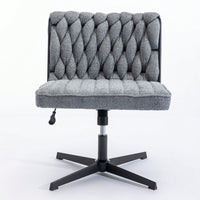 Armless Office Desk Chair No Wheels, Stylish Design, Wide And Soft Seat, Ergonomic And Comfortable