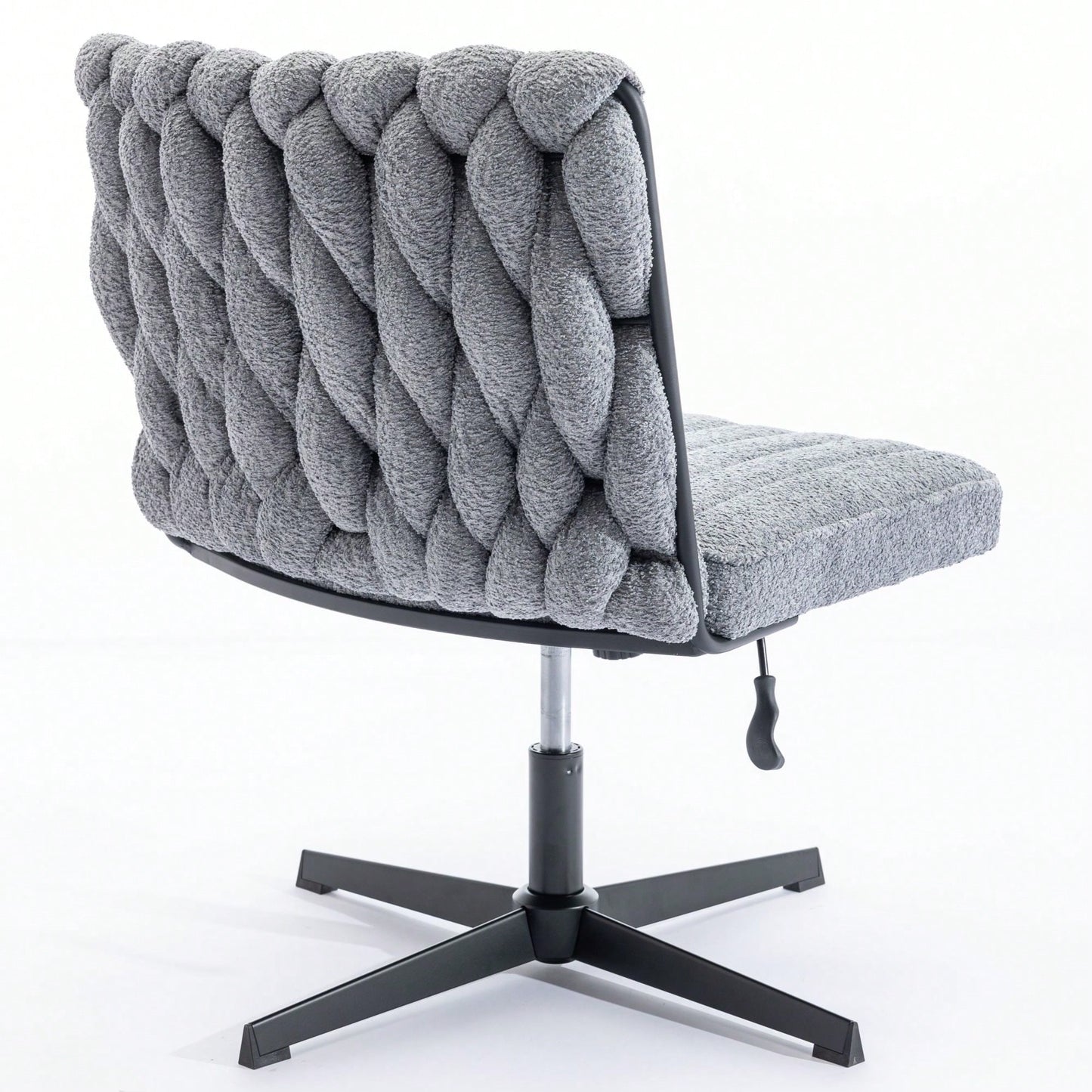 Armless Office Desk Chair No Wheels, Stylish Design, Wide And Soft Seat, Ergonomic And Comfortable