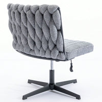 Armless Office Desk Chair No Wheels, Stylish Design, Wide And Soft Seat, Ergonomic And Comfortable