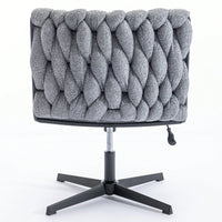 Armless Office Desk Chair No Wheels, Stylish Design, Wide And Soft Seat, Ergonomic And Comfortable