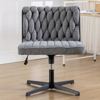 Armless Office Desk Chair No Wheels, Stylish Design, Wide And Soft Seat, Ergonomic And Comfortable