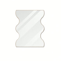 30x35 Inch Wall Mounted Rectangular Mirror Metal Framed Mirror With 2 Wavy Sides