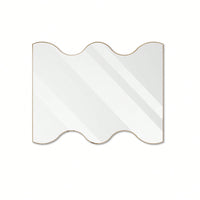 30x35 Inch Wall Mounted Rectangular Mirror Metal Framed Mirror With 2 Wavy Sides