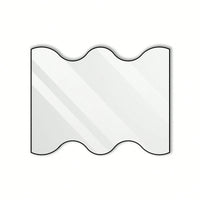 30x35 Inch Wall Mounted Rectangular Mirror Metal Framed Mirror With 2 Wavy Sides