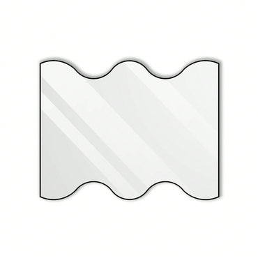 30x35 Inch Wall Mounted Rectangular Mirror Metal Framed Mirror With 2 Wavy Sides