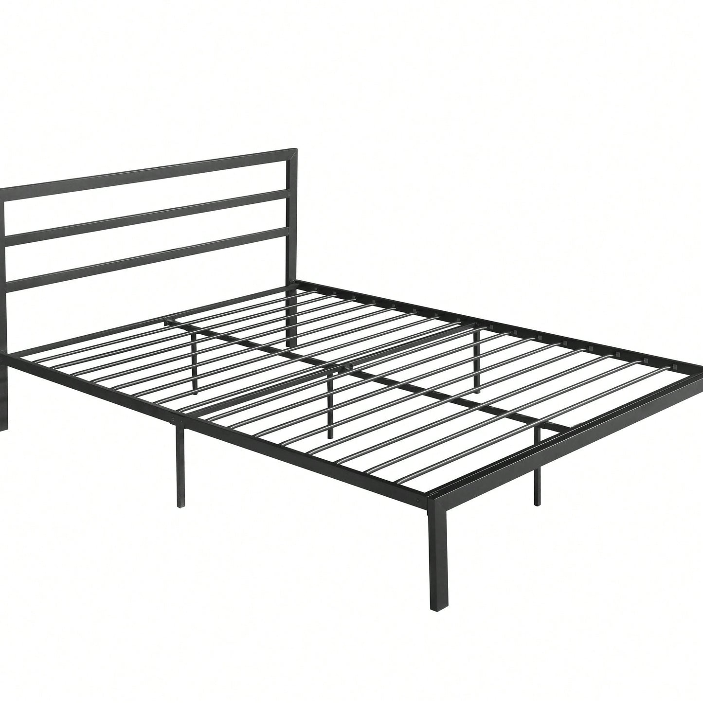 Queen Size Metal Bed Frame With Headboard, Modern Style And Comfort To Any Bedroom, Sturdy System, Easy Assembly, Under Bed Storage