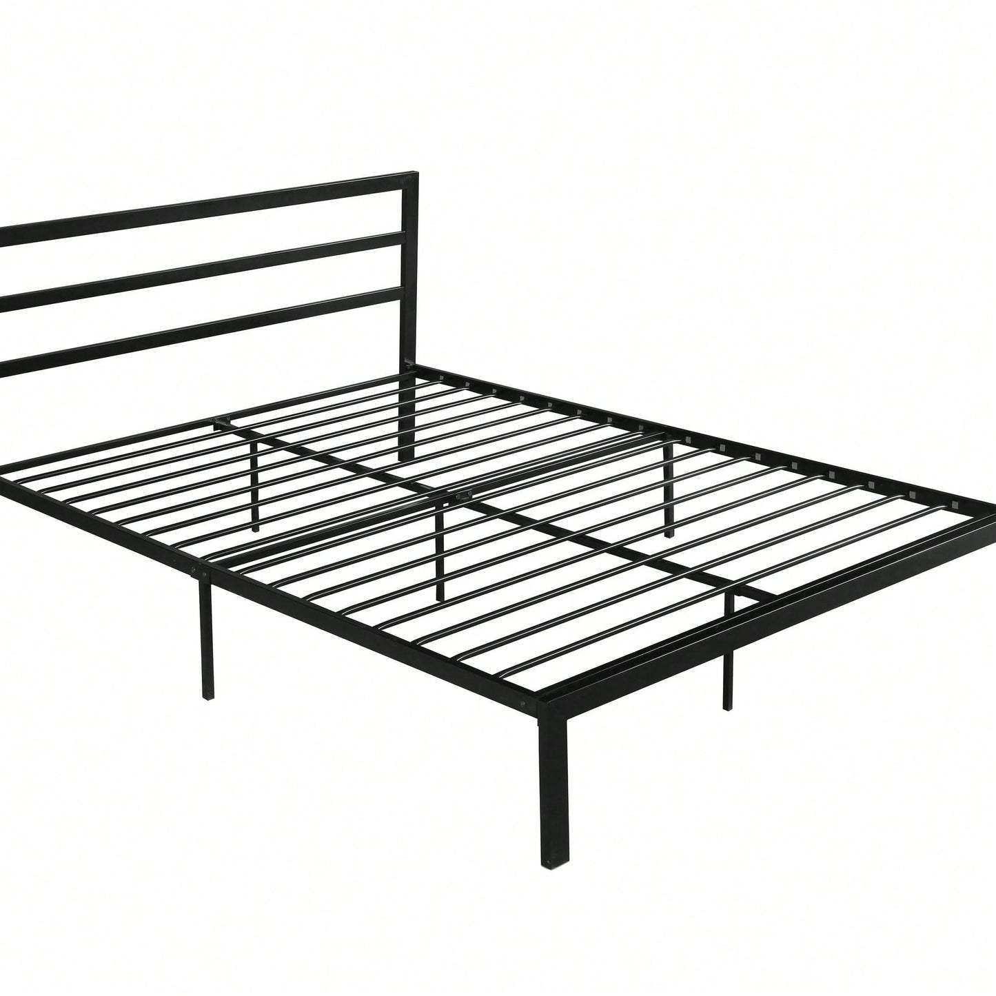 Queen Size Metal Bed Frame With Headboard, Modern Style And Comfort To Any Bedroom, Sturdy System, Easy Assembly, Under Bed Storage