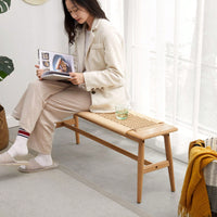 Natural Oak Wood Dining Bench Bed Bench For Dining Room, Bedroom, Bathroom