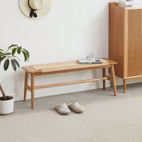 Natural Oak Wood Dining Bench Bed Bench For Dining Room, Bedroom, Bathroom