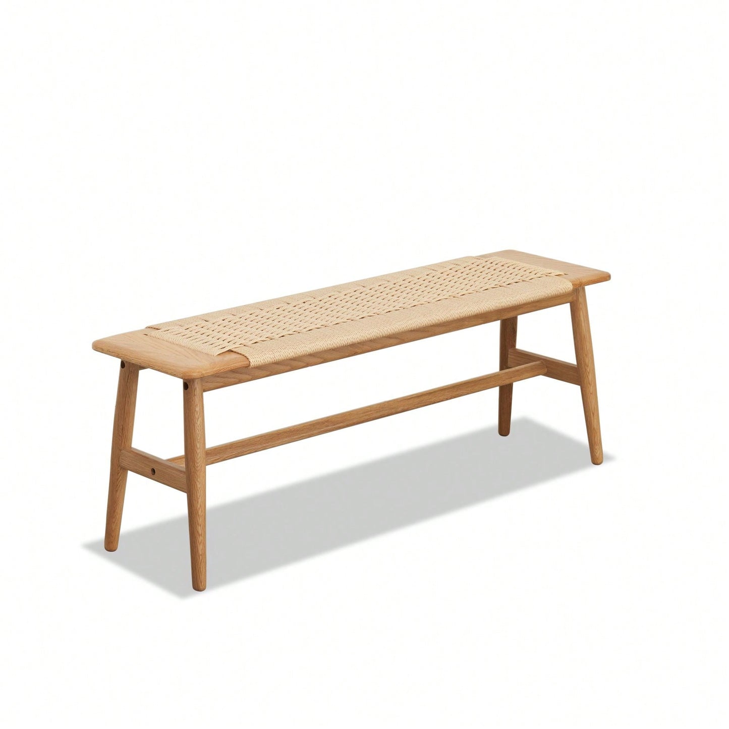 Natural Oak Wood Dining Bench Bed Bench For Dining Room, Bedroom, Bathroom