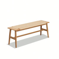 Natural Oak Wood Dining Bench Bed Bench For Dining Room, Bedroom, Bathroom