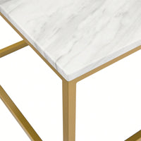 Modern White Faux Marble Coffee Table With 2 End Tables For Living Room And Office