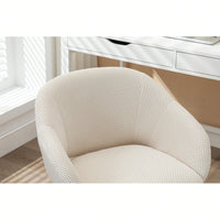 Adjustable Height Mesh Fabric Swivel Chair with Gold Base Soft Foam Seat 360° Rolling Wheels for Home Office and Bedroom