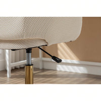 Adjustable Height Mesh Fabric Swivel Chair with Gold Base Soft Foam Seat 360° Rolling Wheels for Home Office and Bedroom
