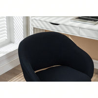 Adjustable Height Mesh Fabric Swivel Chair with Gold Base Soft Foam Seat 360° Rolling Wheels for Home Office and Bedroom
