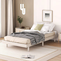 Modern Twin Floating Platform Bed Frame Easy Assembly No Box Spring Needed 77.6L x 40.9W x 10.4H Mattress Not Included