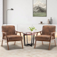 Mid-Century Modern Wingback Chair with Solid Wood Frame and Plush Cushions for Bedroom and Lounge - 300 Lbs Capacity