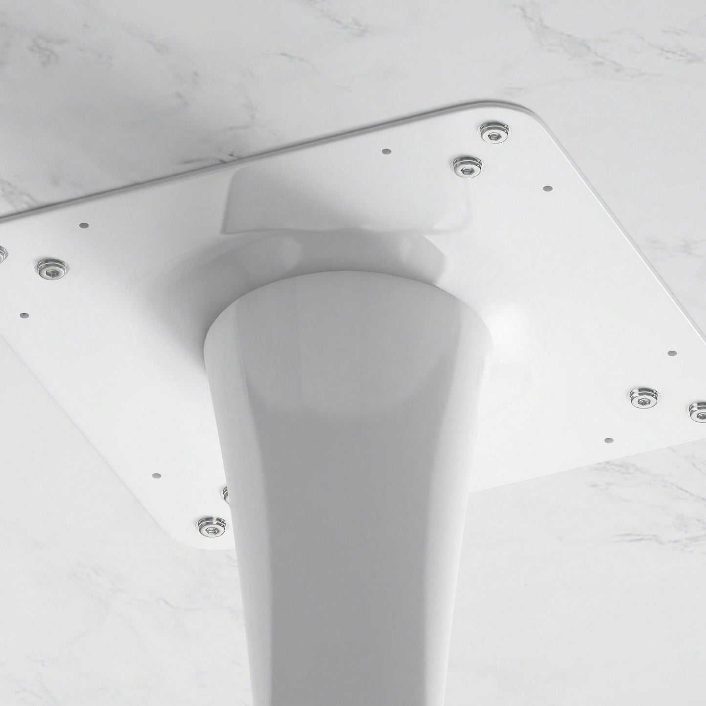 Modern Round White Marble Dining Table with Metal Base for Small Spaces 31.5 Inch Easy to Assemble