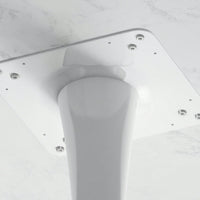 Modern Round White Marble Dining Table with Metal Base for Small Spaces 31.5 Inch Easy to Assemble