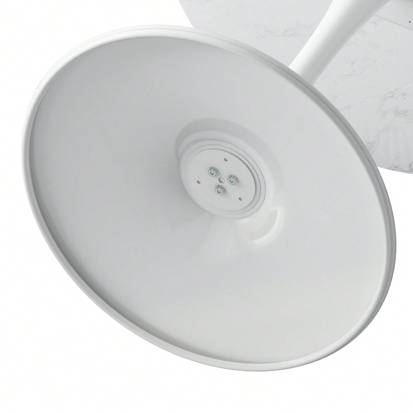 Modern Round White Marble Dining Table with Metal Base for Small Spaces 31.5 Inch Easy to Assemble