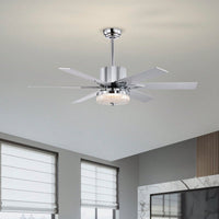 Sleek Modern Ceiling Fan with Remote LED Light 6 Blades Reversible 3 Speed Quiet Motor for Indoor Use Energy Efficient