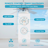 Sleek Modern Ceiling Fan with Remote LED Light 6 Blades Reversible 3 Speed Quiet Motor for Indoor Use Energy Efficient