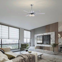Sleek Modern Ceiling Fan with Remote LED Light 6 Blades Reversible 3 Speed Quiet Motor for Indoor Use Energy Efficient