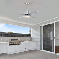 Sleek Modern Ceiling Fan with Remote LED Light 6 Blades Reversible 3 Speed Quiet Motor for Indoor Use Energy Efficient