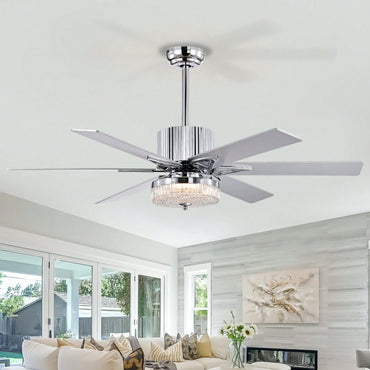 Sleek Modern Ceiling Fan with Remote LED Light 6 Blades Reversible 3 Speed Quiet Motor for Indoor Use Energy Efficient