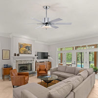 Sleek Modern Ceiling Fan with Remote LED Light 6 Blades Reversible 3 Speed Quiet Motor for Indoor Use Energy Efficient
