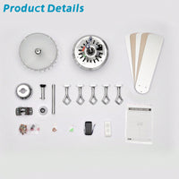 52 Inch Chrome Ceiling Fan with Remote 3 Lights Rustic Industrial Design for Home Kitchen Living Room 3 Speed Quiet Motor Reversible Blades
