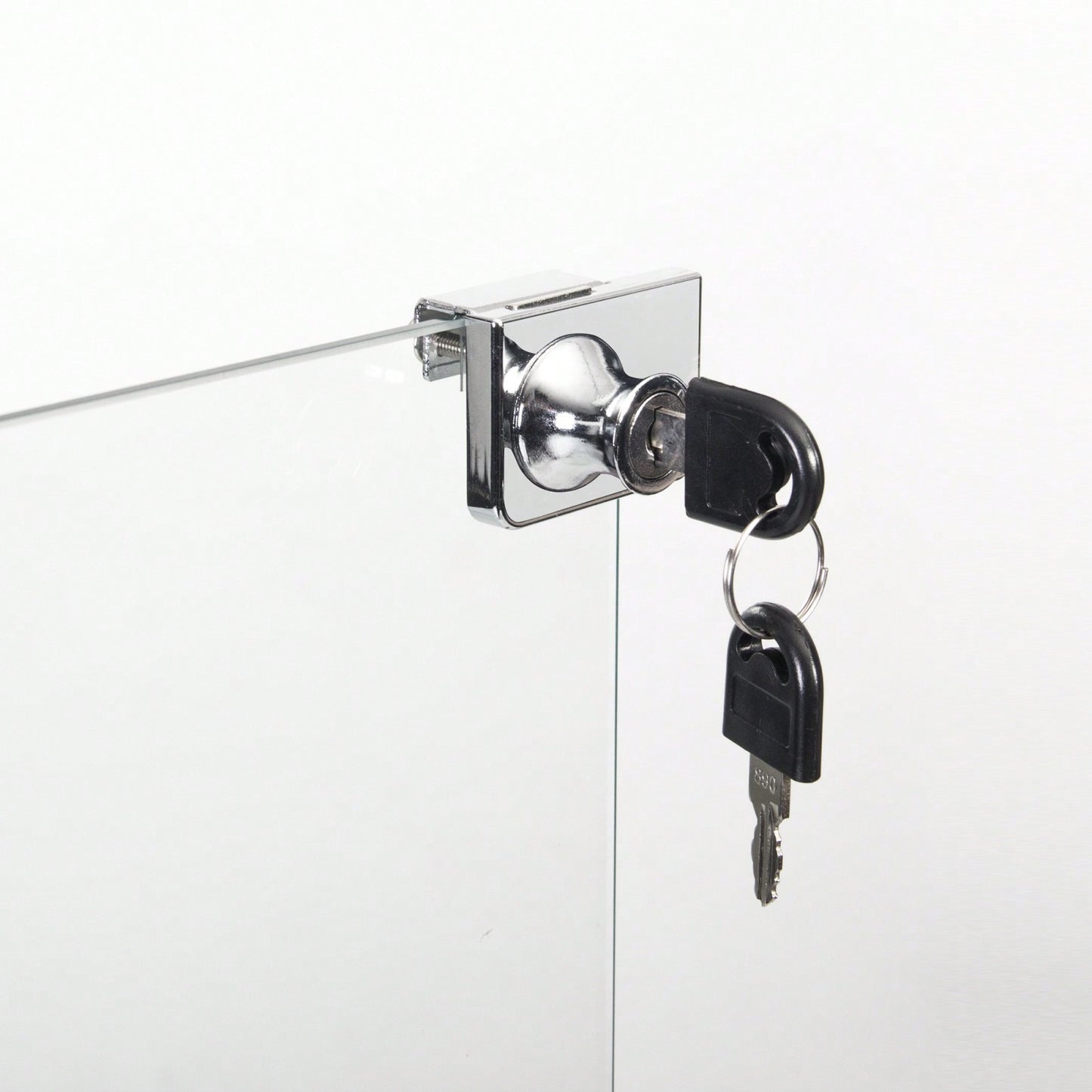 Glass Display Cabinet With 3 Shelves, Black, One Door Glass Cabinet