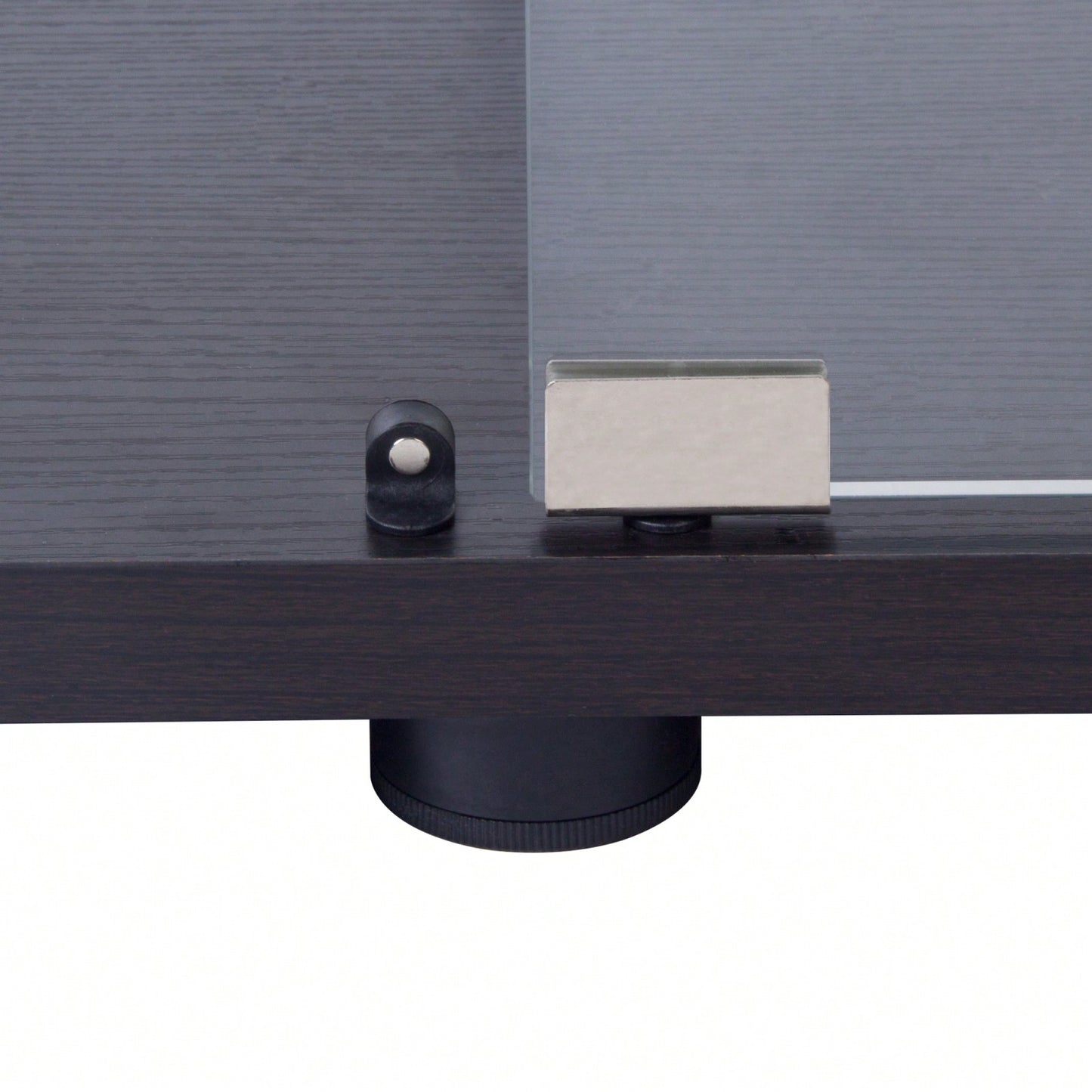 Glass Display Cabinet With 3 Shelves, Black, One Door Glass Cabinet