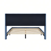 Queen Size Corduroy Platform Bed With Metal Legs,Upholstered Headboard, Sturdy Support, Easy Assembly - Modern And Timeless Design