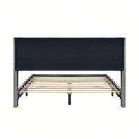 Queen Size Corduroy Platform Bed With Metal Legs,Upholstered Headboard, Sturdy Support, Easy Assembly - Modern And Timeless Design