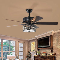 Elegant Crystal Ceiling Fan with Remote Control Reversible Blades Quiet Motor 3 Speed Settings for Living Room Bedroom Chrome Finish