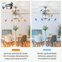 Crystal Chandelier Ceiling Fan with Remote Control Reversible Motor Quiet Operation Dual-Finish Blades for Home Living Room