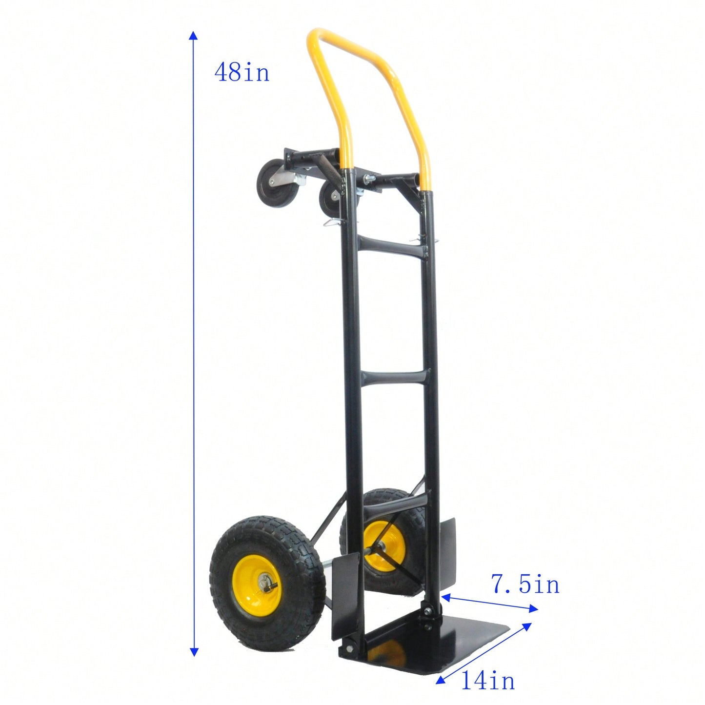 Versatile 2-In-1 Hand Truck With Convertible Design And Heavy-Duty Construction For Indoor And Outdoor Transport, 330 Lbs Capacity