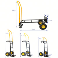 Versatile 2-In-1 Hand Truck With Convertible Design And Heavy-Duty Construction For Indoor And Outdoor Transport, 330 Lbs Capacity