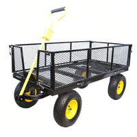 Garden Cart Trucks With 880 Lbs. Maximum Static Load, Pneumatic Tires And Spacious Bed Design For Easy Garden And Farm Tasks