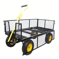 Garden Cart Trucks With 880 Lbs. Maximum Static Load, Pneumatic Tires And Spacious Bed Design For Easy Garden And Farm Tasks